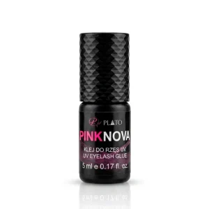 Plato Professional PinkNova x Rzęsownia – Profesjonalny Różowy Klej UV do Przedłużania Rzęs 5 ml